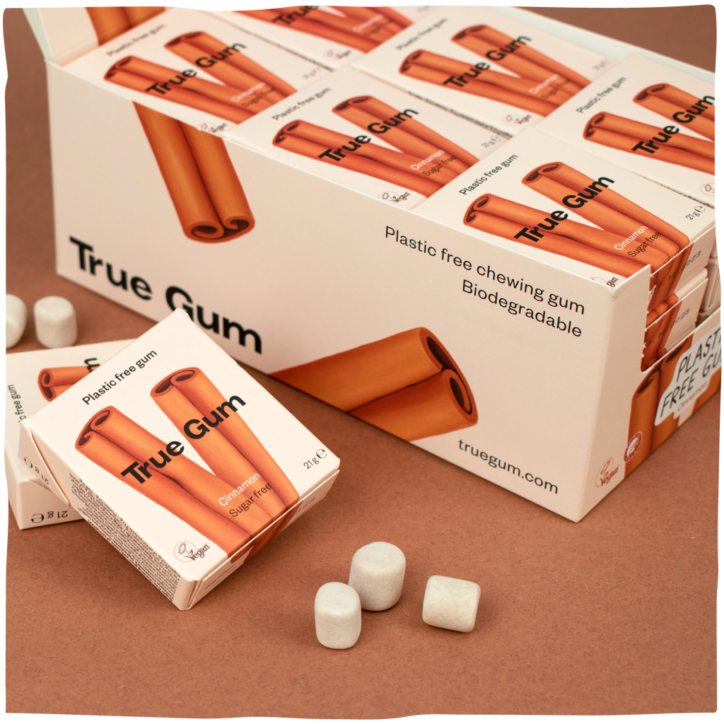 True Gum Cinnamon Plastic-free, vegan chewing gum