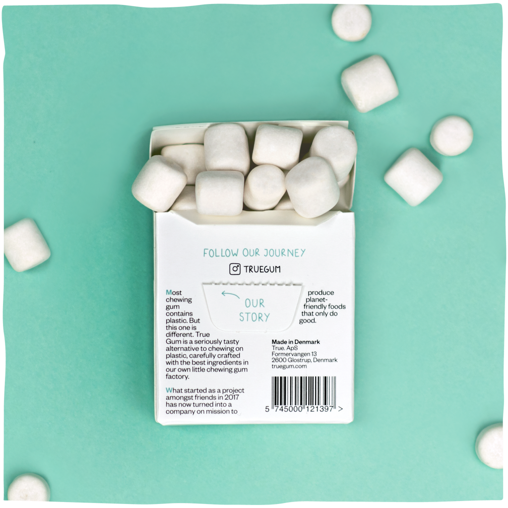 True Gum White chewing gum biodegradable