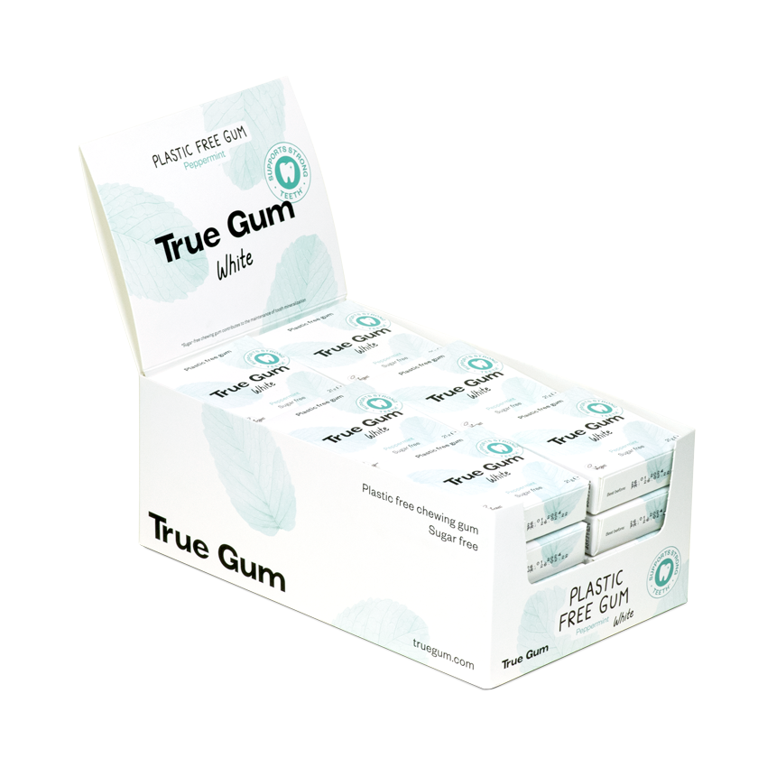 True Gum White vegan sugar free plastic free gum box