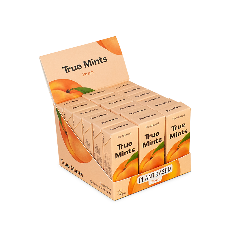 True Mints Peach Plantbased Pastilles box