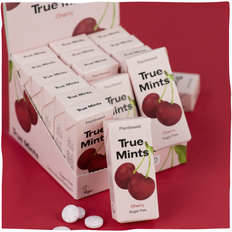 True Mints Plantbased sugarfree Pastilles Cherry