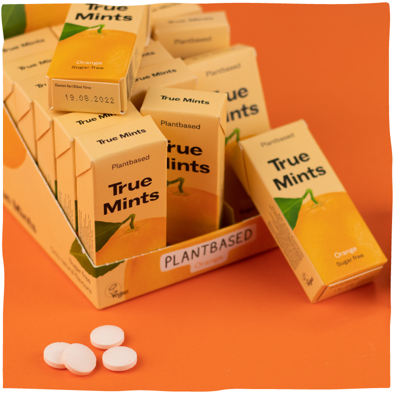 Orange vegan plantbased pastille