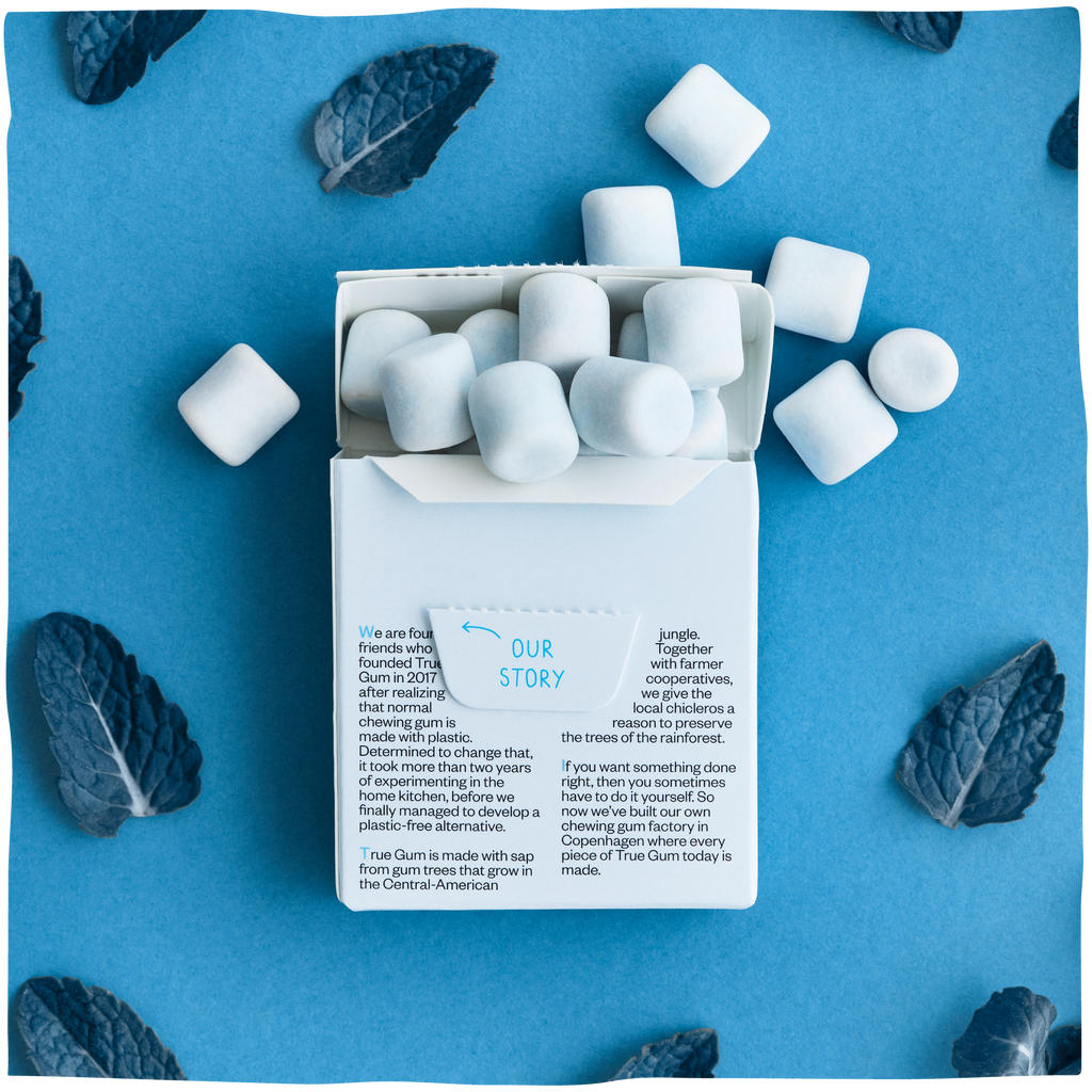 True Gum Strong Mint plastic-free, biodegradable, vegan chewing gum