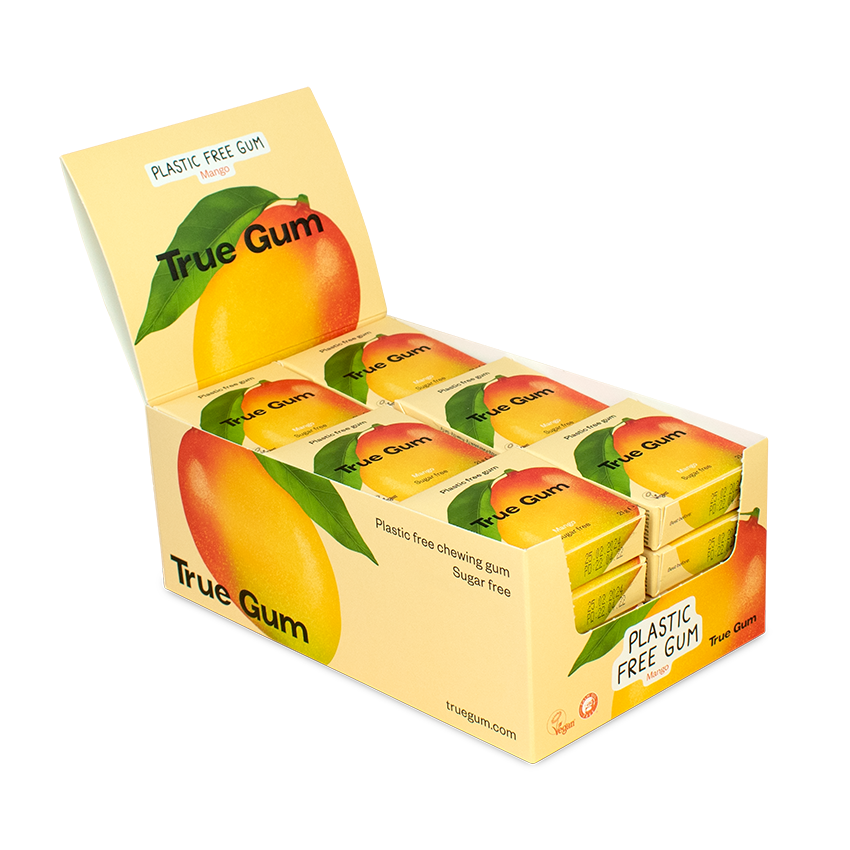 True Gum Mango vegan sugar free plastic free gum box