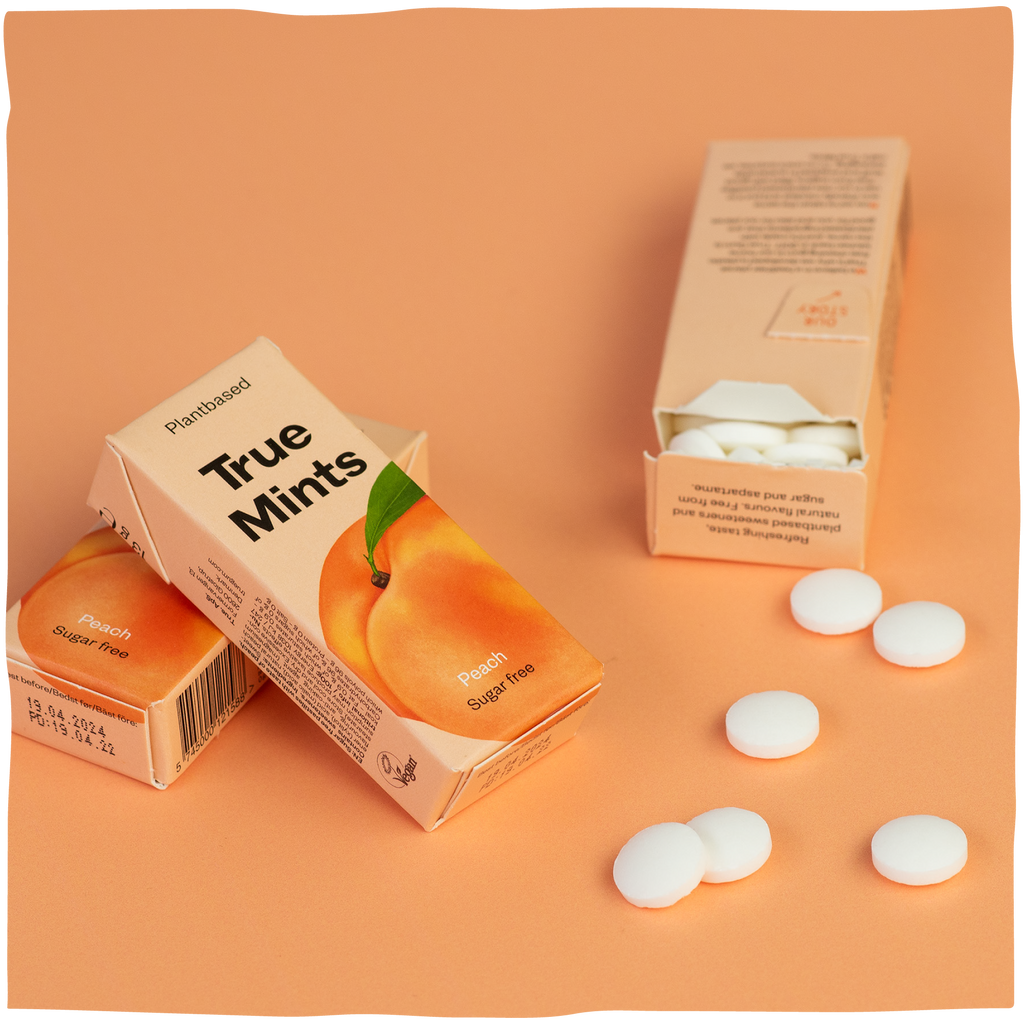 True Mints Peach sugar free plantbased pastille
