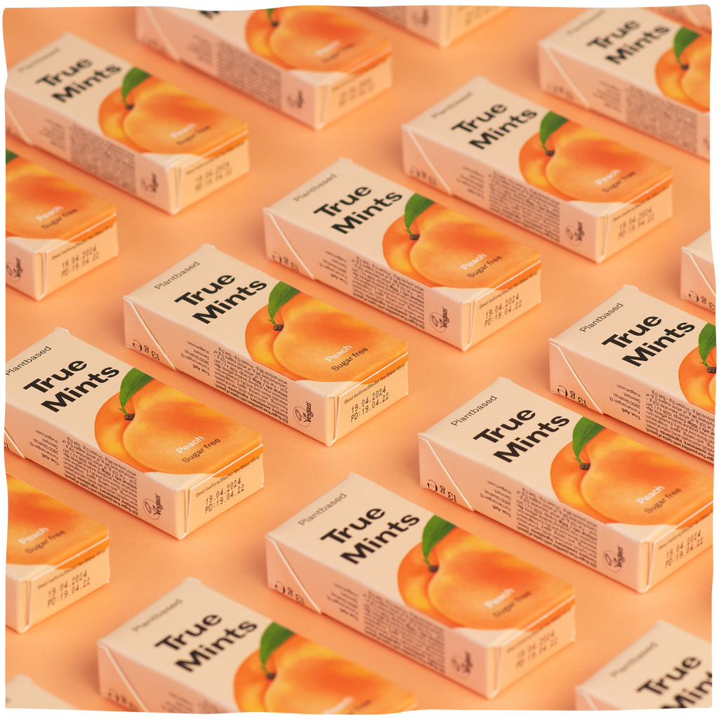 True Mints Peach vegan plantbased pastille